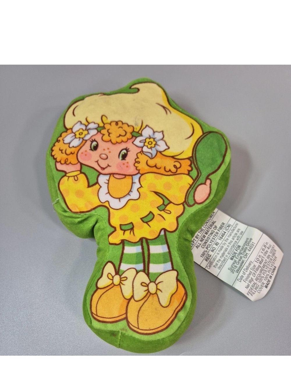 Strawberry Shortcake Lemon Green Yellow Meringue Collectible Plush 10" PreLoved